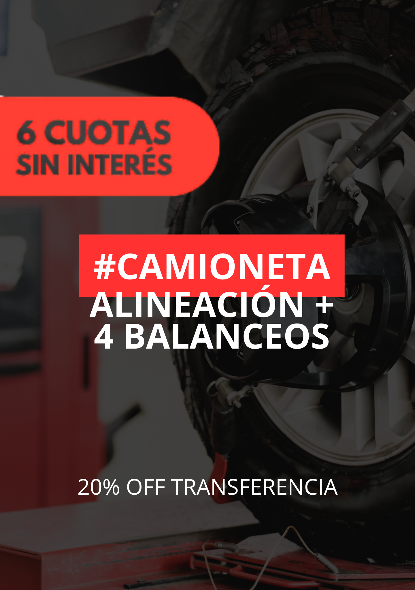 Alineación + 4 balanceos camioneta